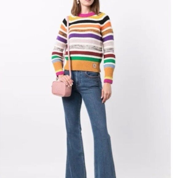 Zimmerman Multicolored Striped Sweater Women’s Merino Wool Blend - Picture 2 of 10